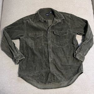 Gap Corduroy Button Down Forest Green